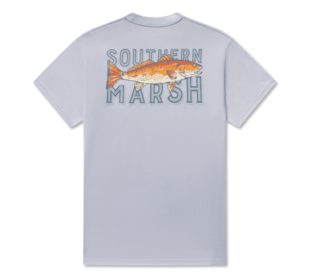 SEAWASH Tee - Redfish Catch - Mist Blue