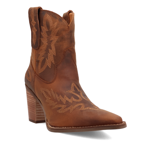 Rocky Top Leather Bootie- Brown