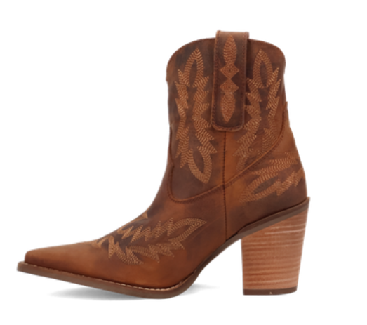 Rocky Top Leather Bootie- Brown
