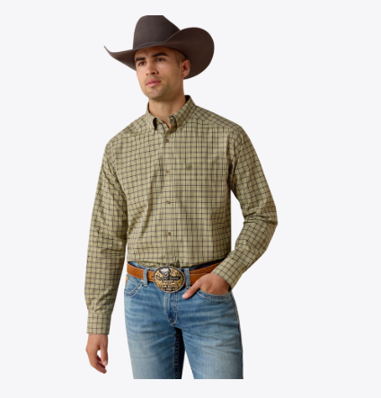 MNS Pro Series Jiles Classic Fit Shirt - WOODBINE GREEN SMALL PLAID