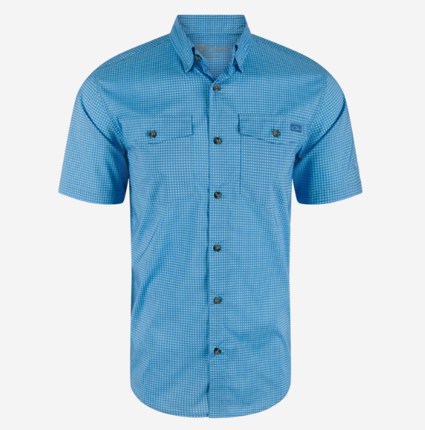 Frat Gingham Check S/S Button Down - Marina Blue
