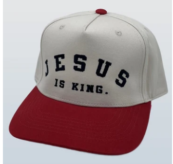 Jesus Is King- Natural/Red
