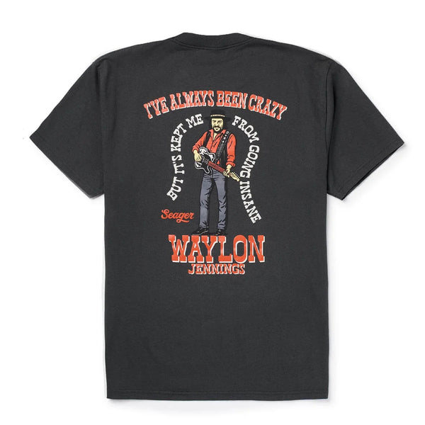 Seager x Waylon Jennings Always Been Crazy Tee - Vintage Black