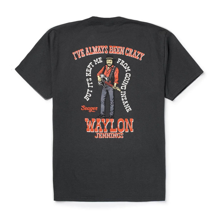 Seager x Waylon Jennings Always Been Crazy Tee - Vintage Black