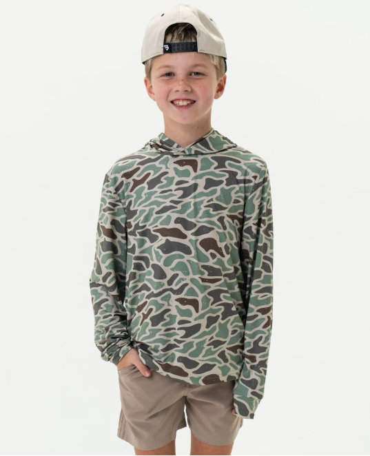 Youth Performance Hoodie - Retro Duck Camo