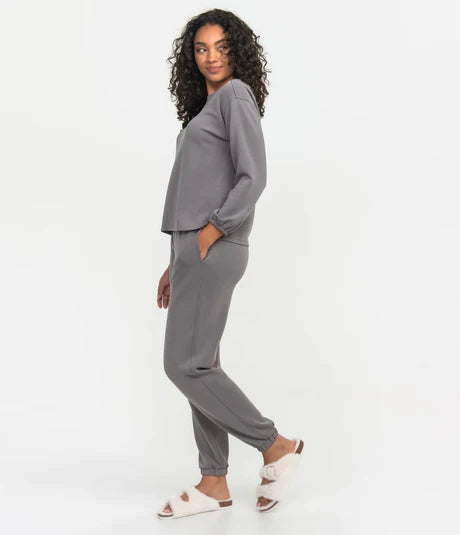 Buttery Soft Bella Lounge Top - Washed Charcoal