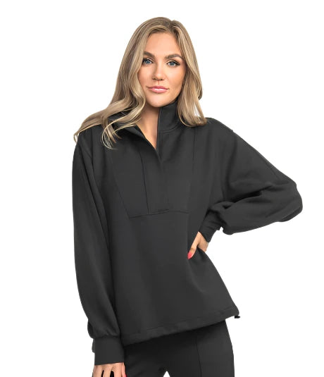 Around The Block 1/4 Zip - Raven