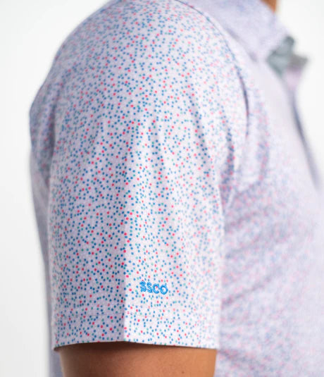 Confetti Printed Polo - White