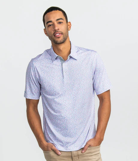 Confetti Printed Polo - White