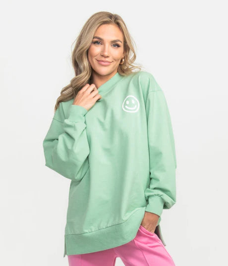 Happy Thoughts Puff Sweatshirt - Sour Apple