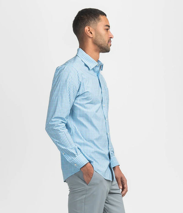 Samford Check Button Down - Aquaverde