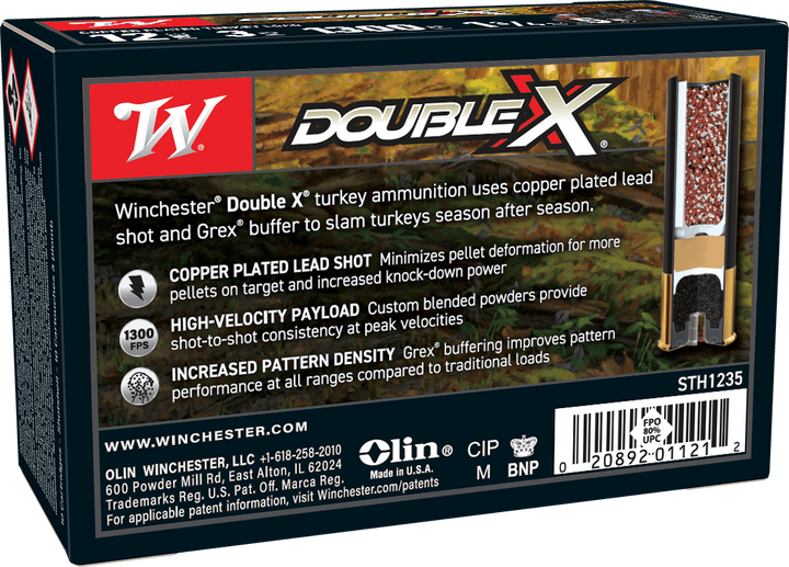 Winchester 12 GA 3" 1 3/4oz 1300FPS #5 Double X Supreme Turkey Load