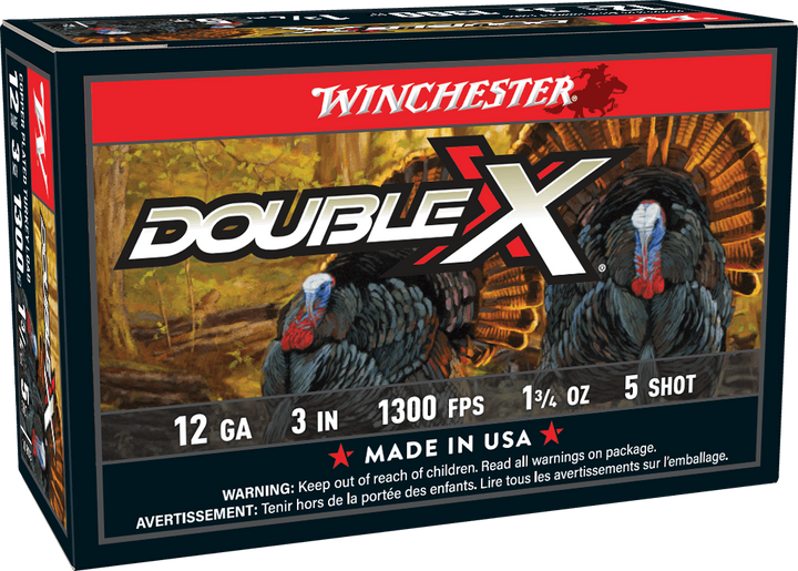 Winchester 12 GA 3" 1 3/4oz 1300FPS #5 Double X Supreme Turkey Load