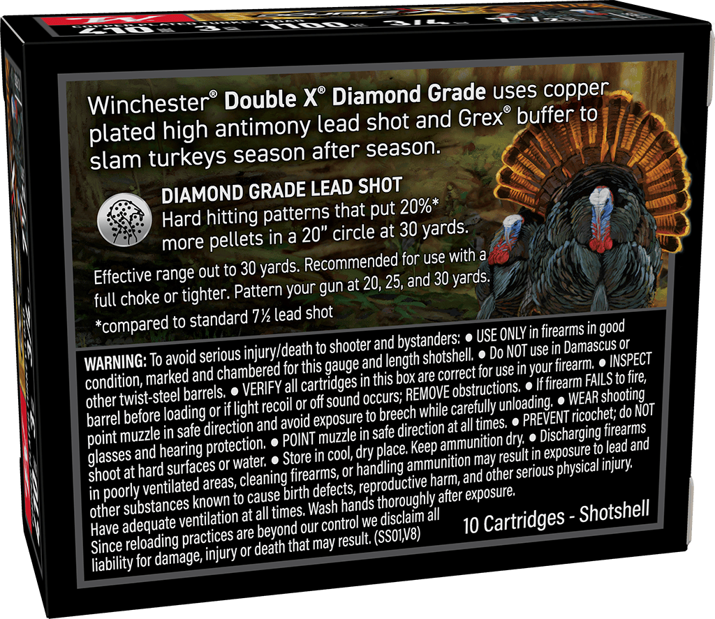 Winchester 410 GA 3" 3/4oz 1100FPS #7.5 Double X Diamond Grade Game Load