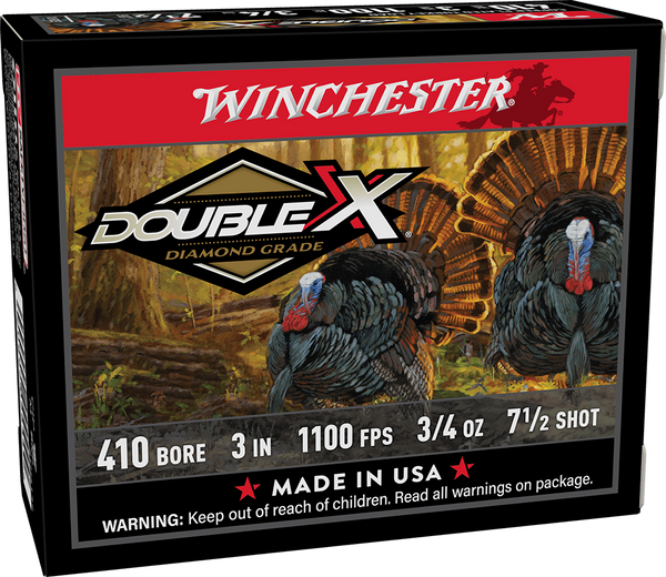 Winchester 410 GA 3" 3/4oz 1100FPS #7.5 Double X Diamond Grade Game Load