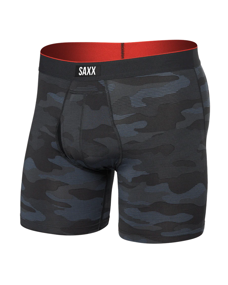 Multi-Sport Mesh Performance Boxer Brief 6" - Remote Camo - Faded Black