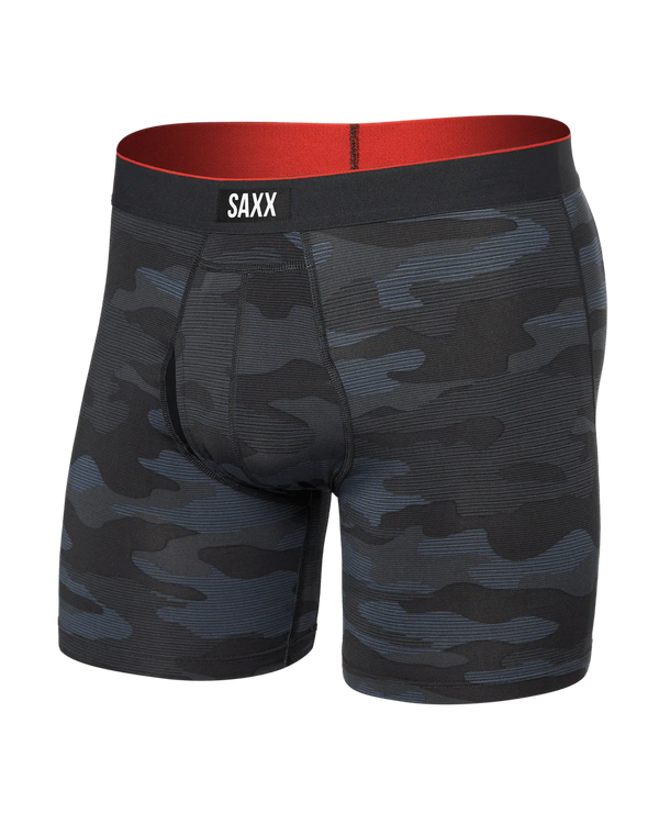 Multi-Sport Mesh Performance Boxer Brief 6" - Remote Camo - Faded Black