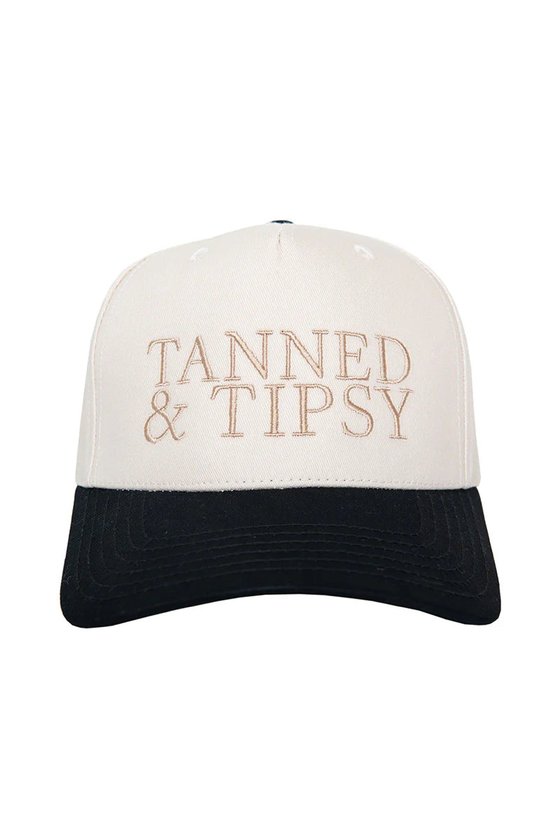 Tanned & Tipsy Trucker Hat - Black & Tan