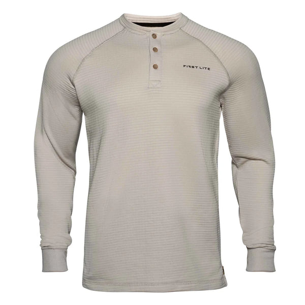 ThermaGrid Merino Wool Henley - Sand