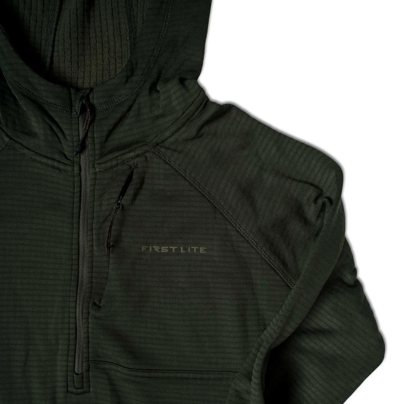 ThermaGrid Merino Wool Hoody - Dark Moss
