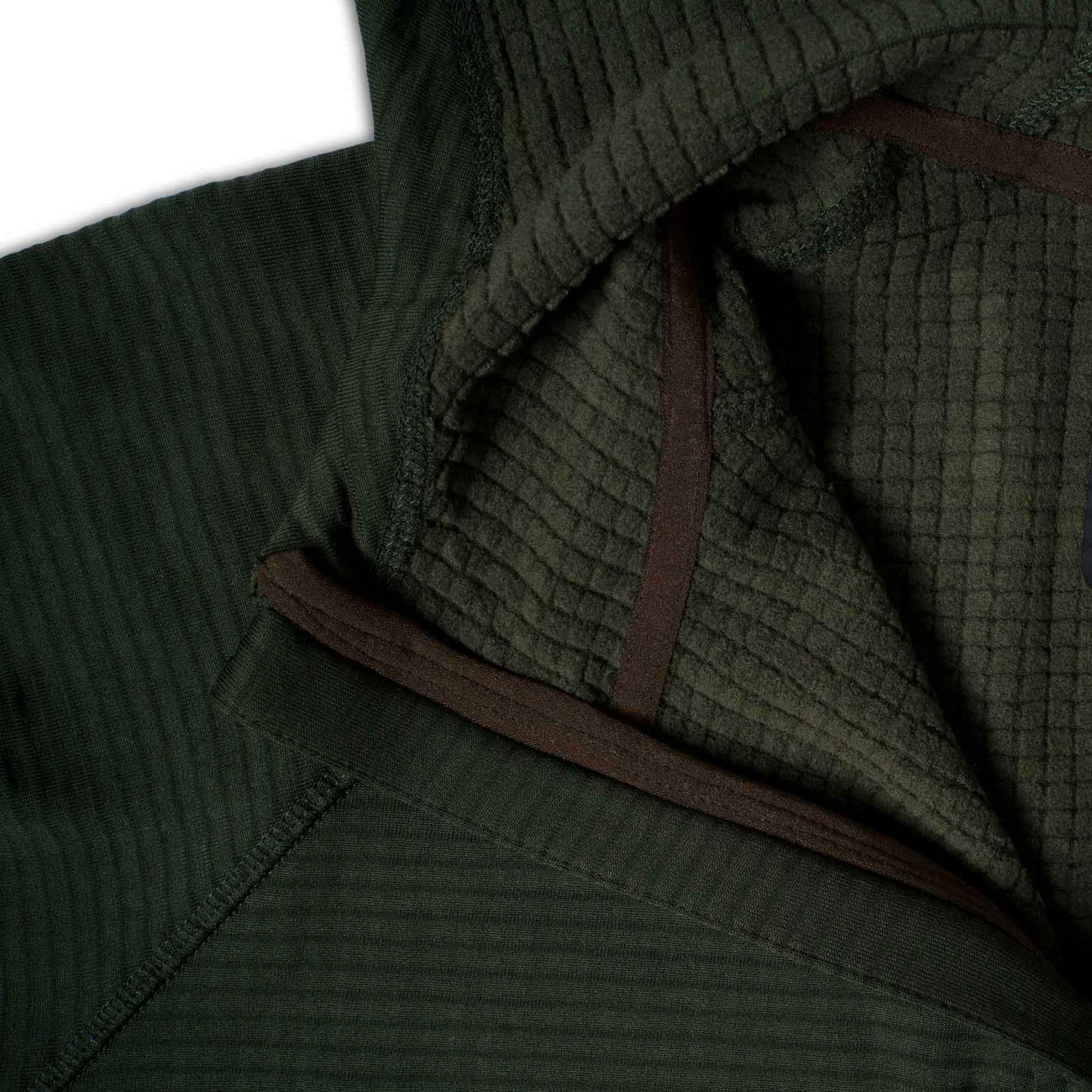 ThermaGrid Merino Wool Hoody - Dark Moss