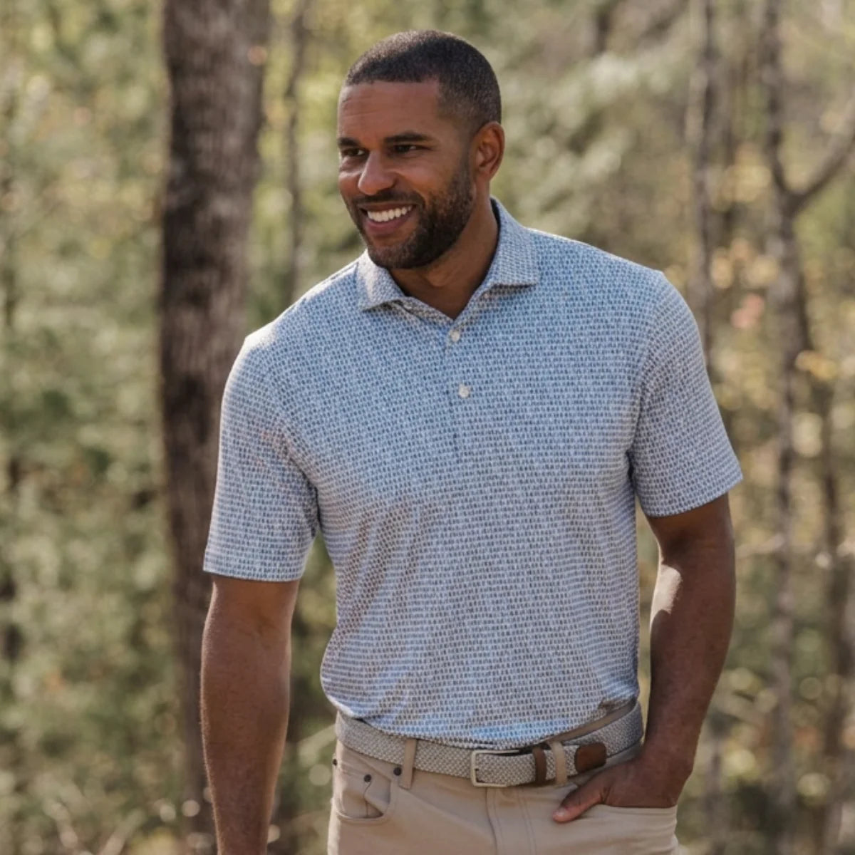 Laurel Green Timberline Printed Performance Polo
