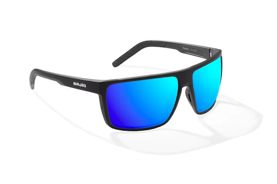 Toads Matte Black with Blue Mirror Glass Lenses