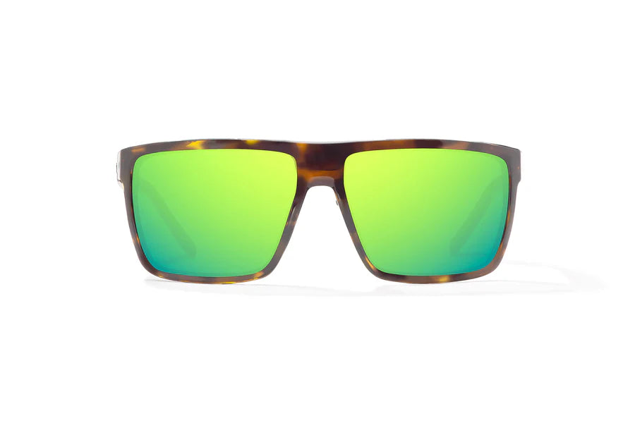 Toads Gloss Brown Tortoise with Green Mirror Glass Lenses