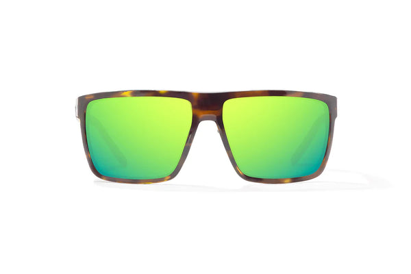 Toads Gloss Brown Tortoise with Green Mirror Glass Lenses