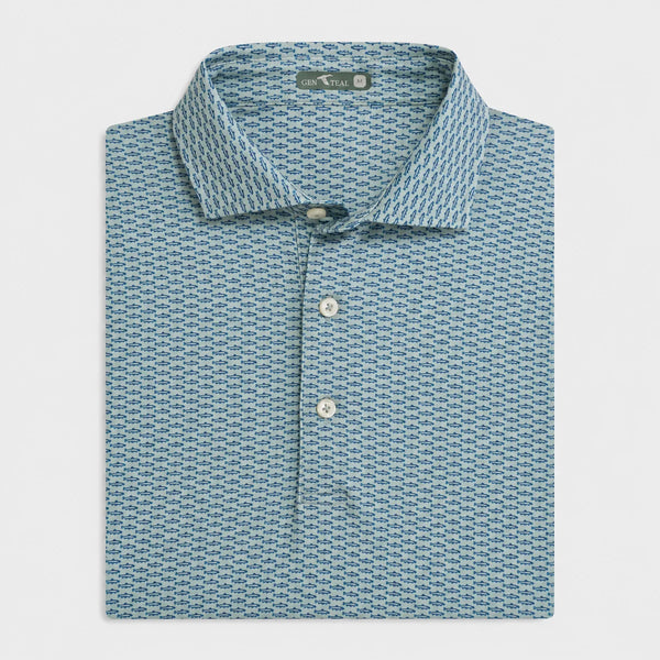 Elm Trout Run Printed Performance Polo