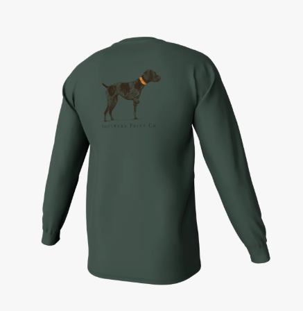 Youth Greyton Detail Long Sleeve Pocket Tee - Duck Green