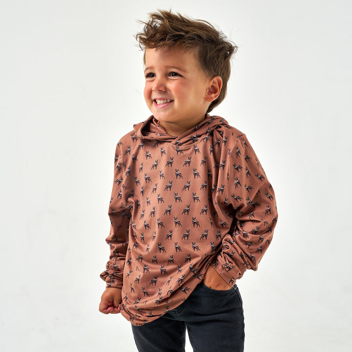 Youth Performance Hoodie - Whitetail Deer - Brown