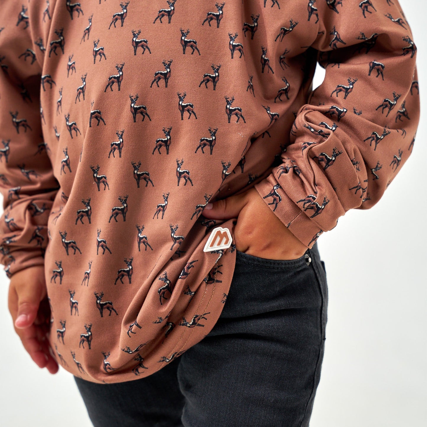 Youth Performance Hoodie - Whitetail Deer - Brown