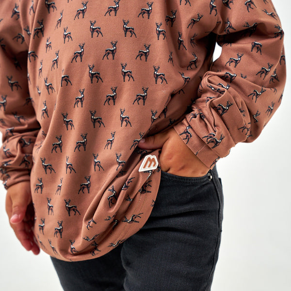 Youth Performance Hoodie - Whitetail Deer - Brown