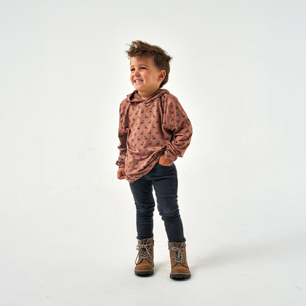 Youth Performance Hoodie - Whitetail Deer - Brown