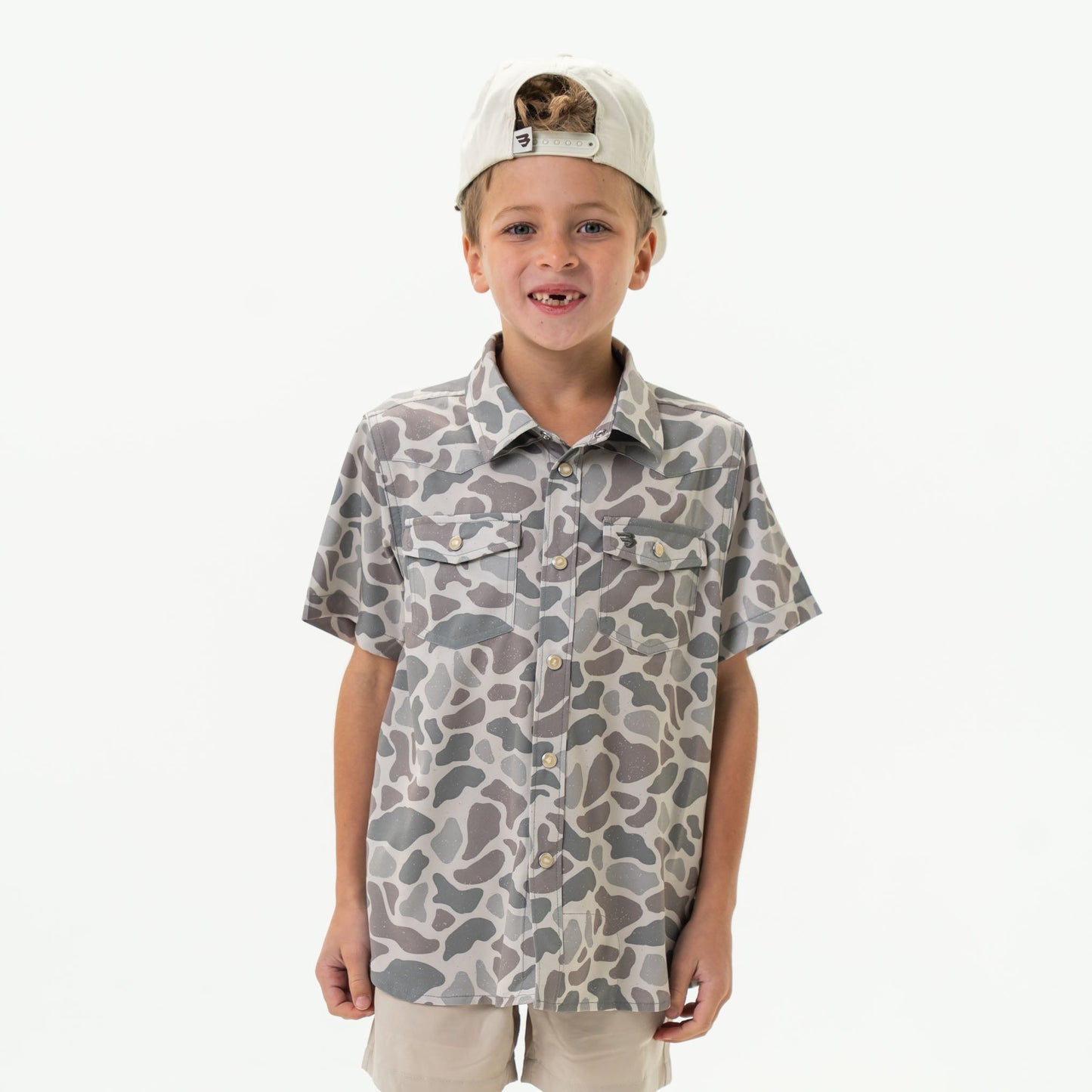 Youth Performance Western  Shirt - Classic Deer Camo