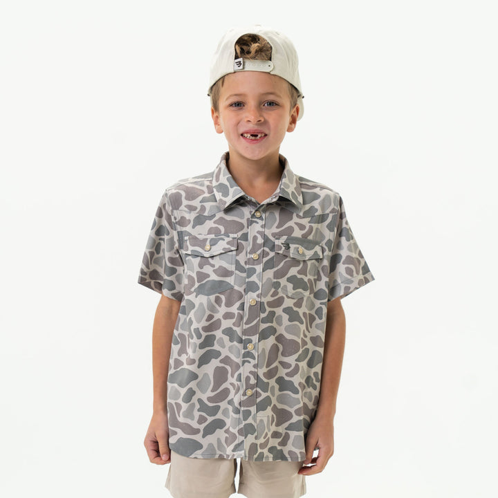 Youth Performance Western  Shirt - Classic Deer Camo