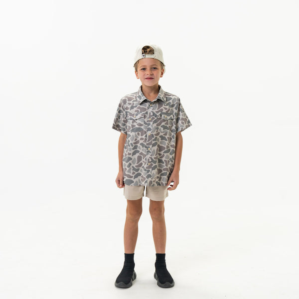 Youth Performance Western  Shirt - Classic Deer Camo