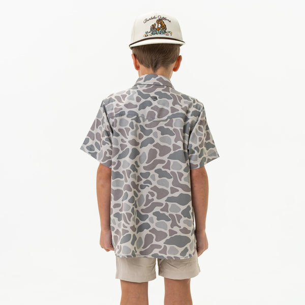 Youth Performance Western  Shirt - Classic Deer Camo