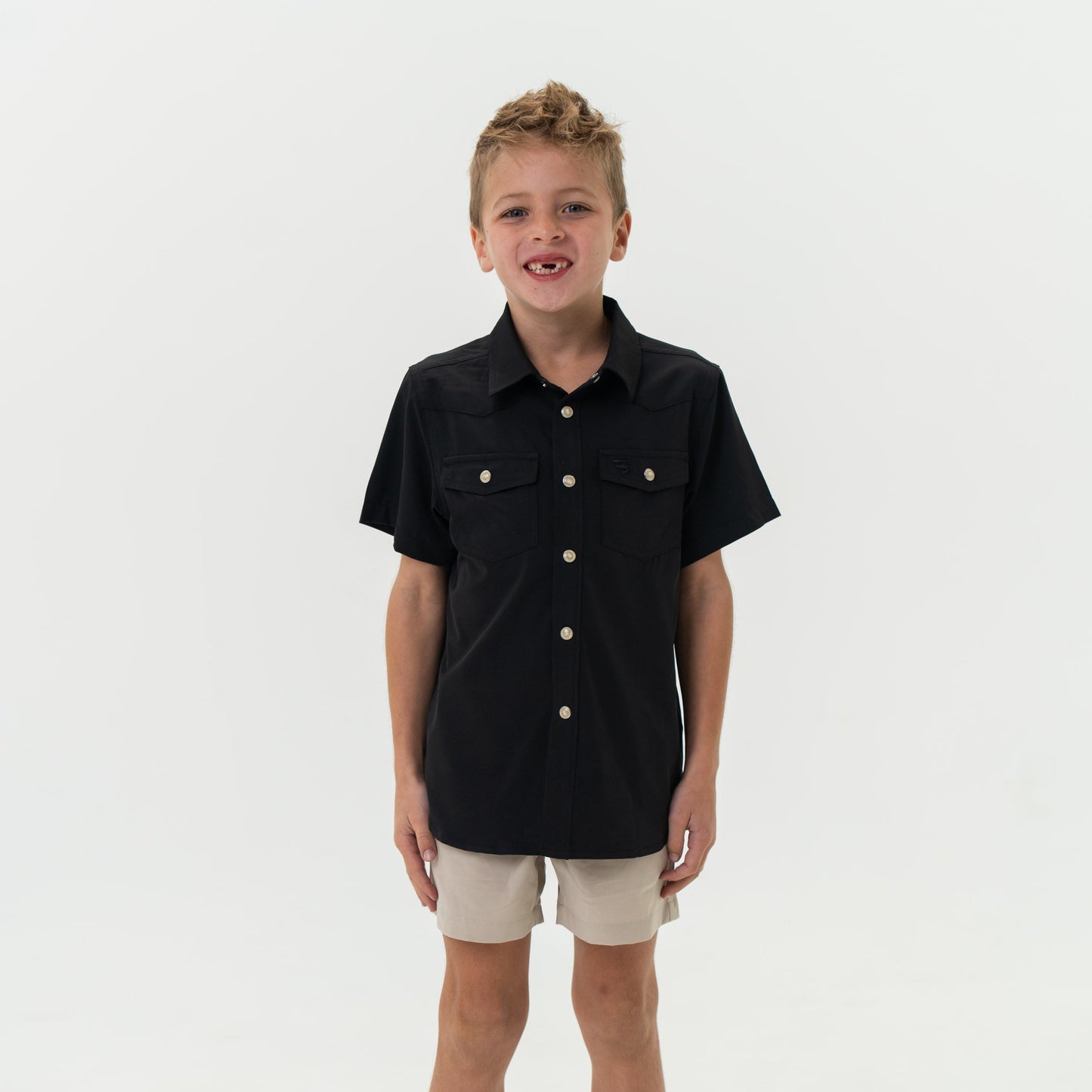 Youth Performance Western  Shirt -Black