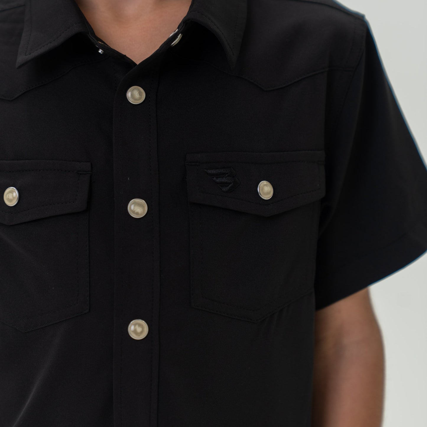 Youth Performance Western  Shirt -Black