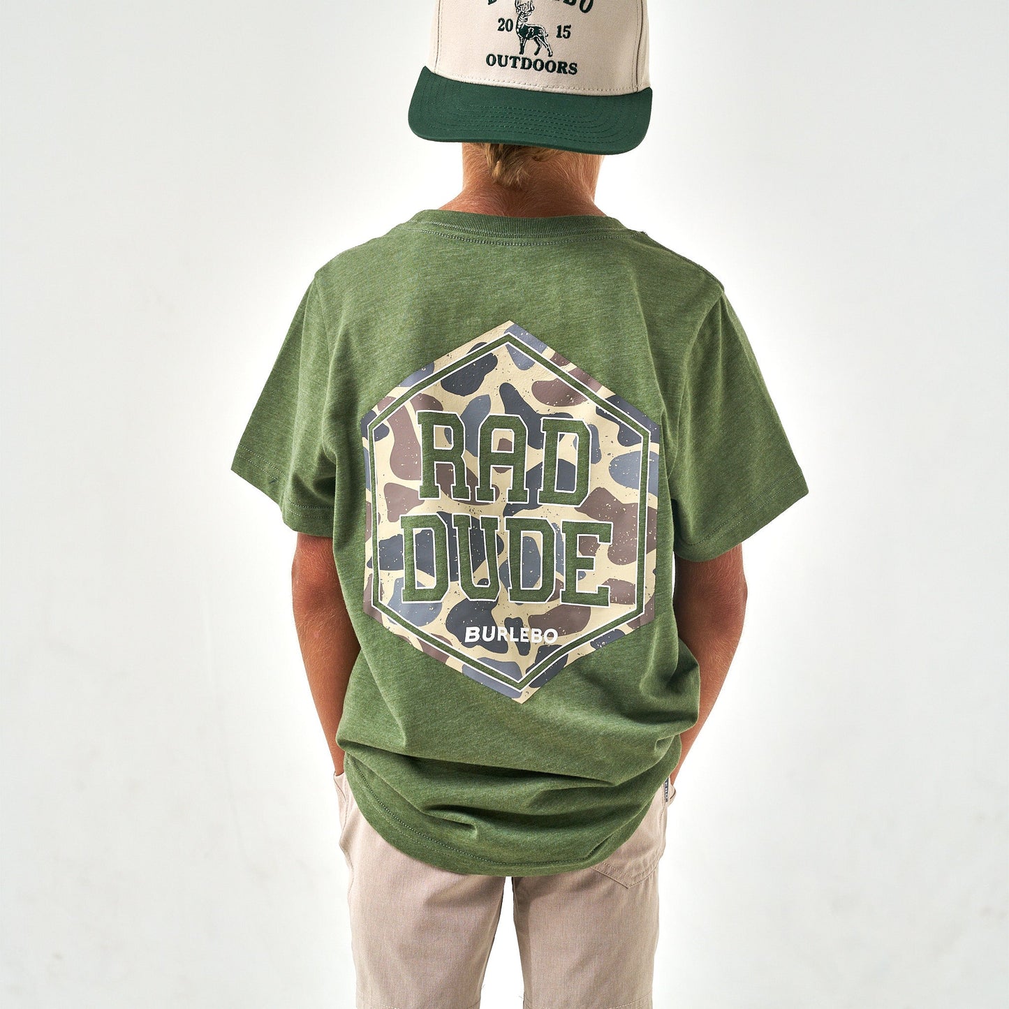 Youth Tee - Rad Dude - Heather Olive