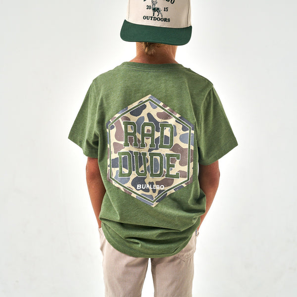 Youth Tee - Rad Dude - Heather Olive