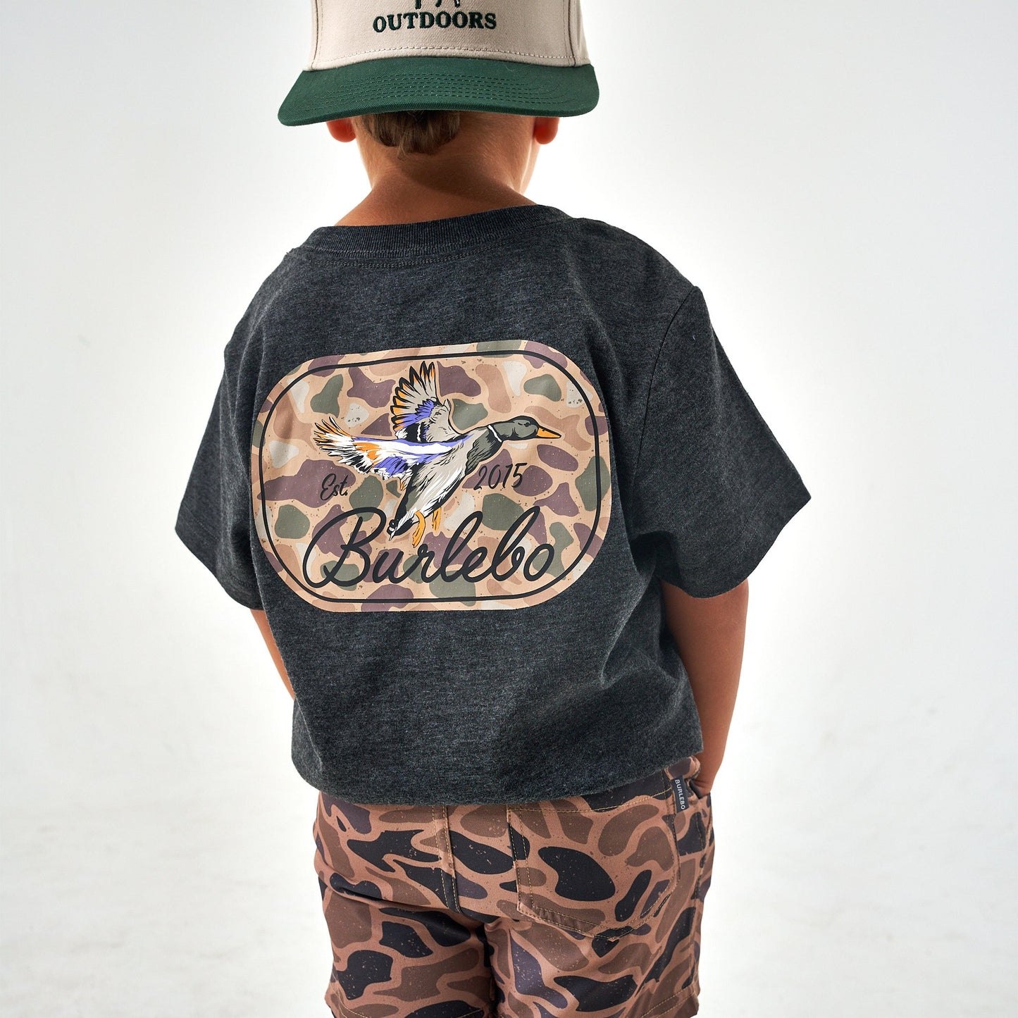 Youth Tee - Ducks Flying In - Heather Black