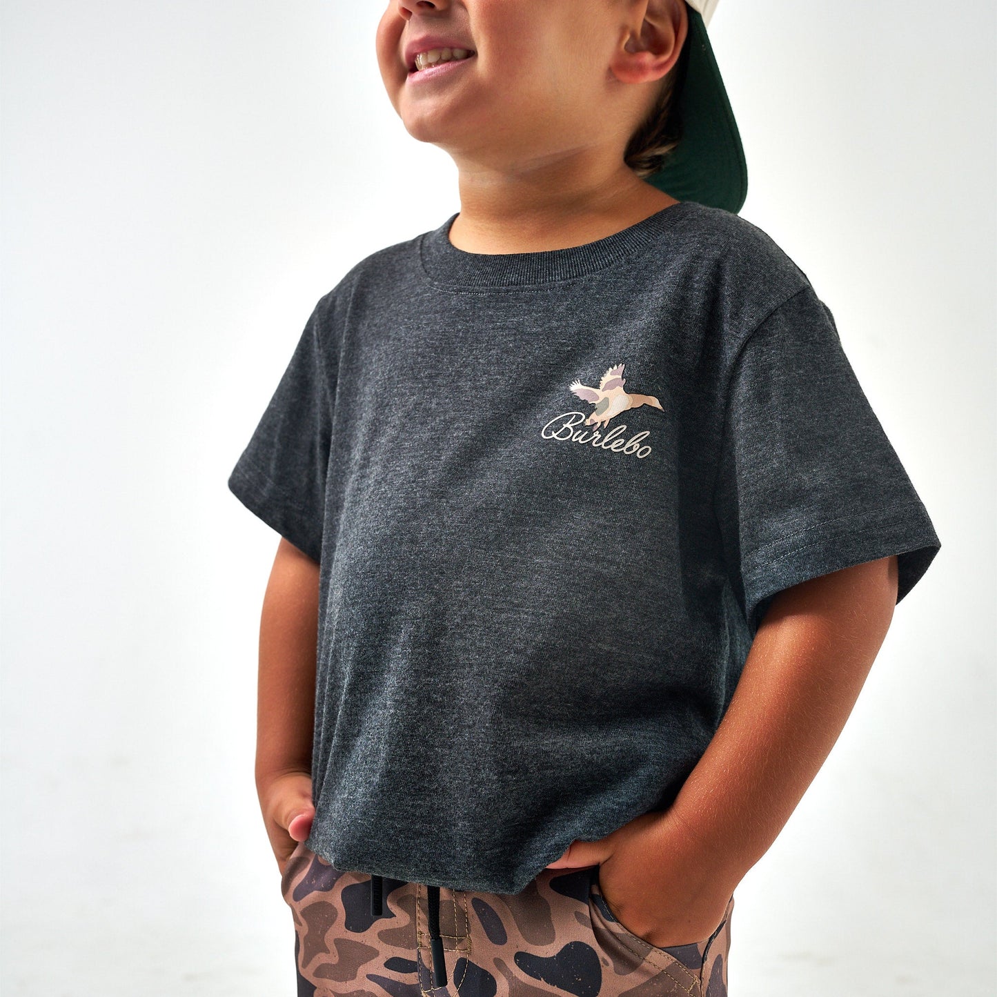 Youth Tee - Ducks Flying In - Heather Black