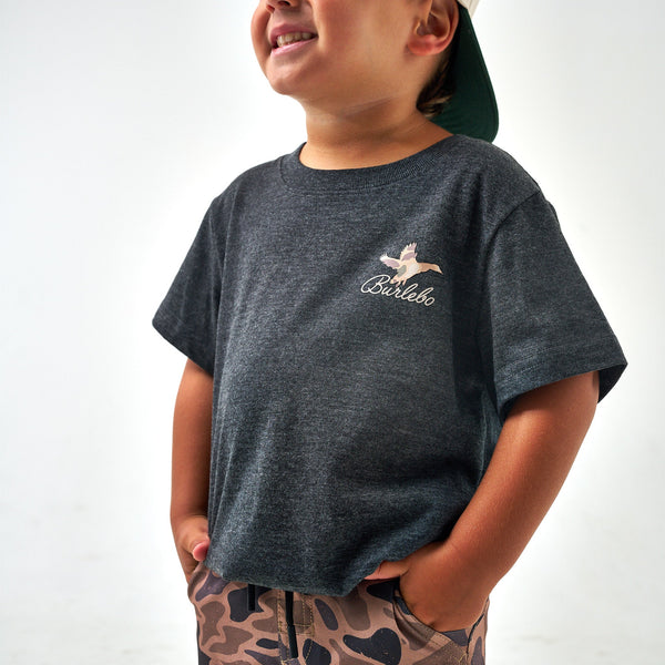 Youth Tee - Ducks Flying In - Heather Black
