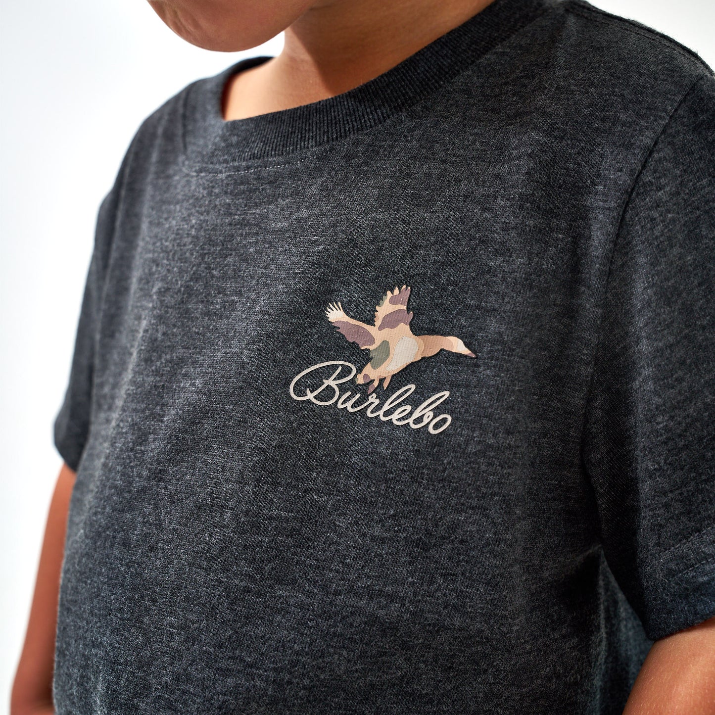 Youth Tee - Ducks Flying In - Heather Black