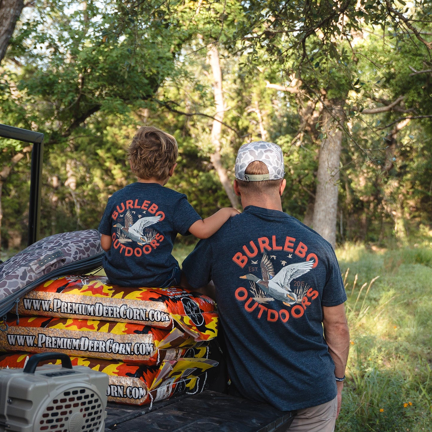 Youth Tee - Old School Duck Hunt - Heather Navy