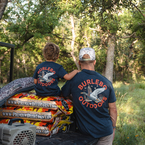 Youth Tee - Old School Duck Hunt - Heather Navy