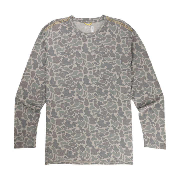 Buxton Hagood LS Tee - Dark Green Mallard Camo